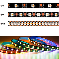 WS2812B Bande LED 5v 12v 24v 144 96 60 30Led Adressable Ws2811b Led Rgb Extérieur Étanche IP20 IP65 IP67 Bande Lumineuse Intelligente