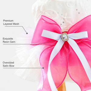 Grazioso Vestito Floreale da Principessa per Cani, in Poliestere e Rete Leggera Traspirante, Gonna Vaporosa, Costume per Matrimoni e San Valentino per Cani e Gatti - Product Image 6