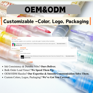 Rotuladores de <span class=keywords><strong>Tiza</strong></span> Líquida de Punta Redonda Reversible de 6 mm, 12 Colores Premium, Tinta Permanente para Pintar Madera, Lienzo, Piedra y Roca - Product Image 5