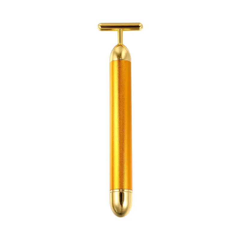 YUE 24k Gold Face Lift Bar Roller vibrazione massaggiatore dimagrante bastone facciale bellezza del viso cura della pelle strumento vibrante a forma di T