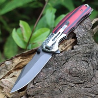 Couteau pliant de poche portable de haute qualité, manche en bois, tactique, EDC, lame en acier inoxydable, pour une utilisation en extérieur