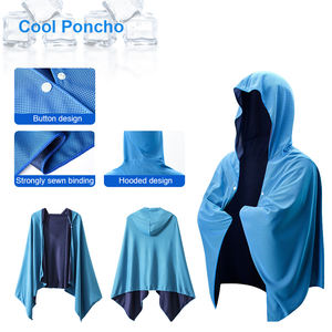 Быстросохнущая однотонная Пляжная накидка из микрофибры с мгновенным охлаждением, полотенце с капюшоном, спортивные полотенца для тренировок - Product Image 2