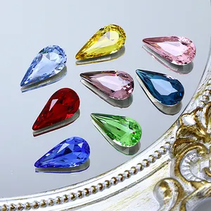 Gota de diamantes de imitación K9 cristal puntiagudo hacia atrás piedra de lujo al por mayor cuentas de cristal sueltas para joyería Ropa Accesorios DIY