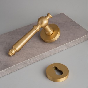 Cerradura de Puerta Interior Silenciosa de Latón Macizo Dorado, Estilo Retro Francés y Americano, Cerradura de Privacidad y <span class=keywords><strong>Pasaje</strong></span> para Dormitorio - Product Image 3