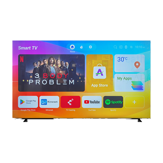 SMARTGENIUS OEM Customizable 50-Inch Android Smart QLED LED 4K HDTV with for Interface Black Cabinet for Hotel Use