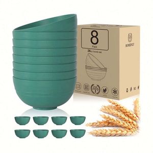 Ensemble de 8 bols écologiques biodégradables en paille de blé incassable pour céréales, nouilles, salades, riz et soupes - Product Image 4