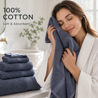 100% Pure Cotton Absorbent Solid Color Bath Towels Bath Towel in Stock for Hotel Home with Custom Embroidery logo
