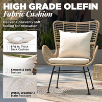 Modernes Garten-Terrassen-Rattan-Stuhl-Set 2-teilig Outdoor-Freizeitsessel mit Kissen für Haus Villa Terrasse