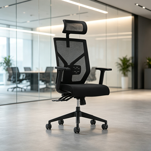 Chaise <span class=keywords><strong>de</strong></span> <span class=keywords><strong>bureau</strong></span> moderne réglable à dossier haut en maille avec <span class=keywords><strong>protection</strong></span> lombaire pour salles <span class=keywords><strong>de</strong></span> conférence des employés - Product Image 1