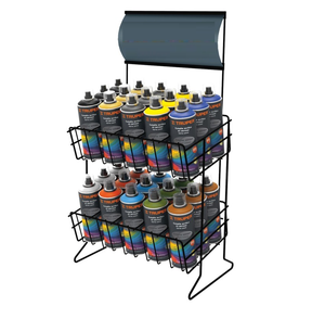 ชั้นวางกระป๋องละอองลอยลวดโลหะ2ชั้นสำหรับ<span class=keywords><strong>30</strong></span>ขวดสีสเปรย์สามารถแสดงชั้นวาง - Product Image 3