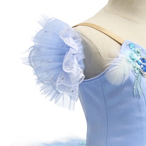 T0202 Tutú de Ballet Profesional Azul Pájaro, Disfraces de Bailarina, Tutú de Danza Clásica para Solista - Product Image 3