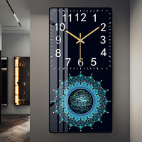 Horloge murale en cristal avec calligraphie arabe islamique, nouveau design, décoration intérieure, peinture murale religieuse musulmane