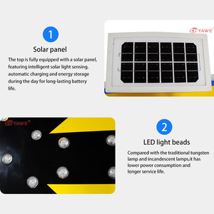 Señal de Tráfico LED Solar Intermitente YW-JT01, Precio Inmejorable, Flecha Bidireccional de Aluminio con Lámina No Reflectante, Advertencia Vial - Product Image 6