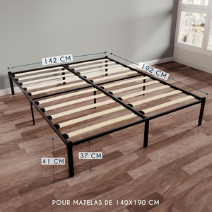 <span class=keywords><strong>Sommier</strong></span> de lit en métal avec <span class=keywords><strong>lattes</strong></span> en bois, support robuste, taille et style personnalisables, vente en gros OEM pour hôtels et détaillants. - Product Image 2