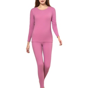 Intimo Termico Autunno Inverno per Uomo e <span class=keywords><strong>Donna</strong></span> in Lana di Pecora e Seta di Gelso, Completo Termico con Collo Piatto e Maniche Lunghe Foderato in Pile - Product Image 1