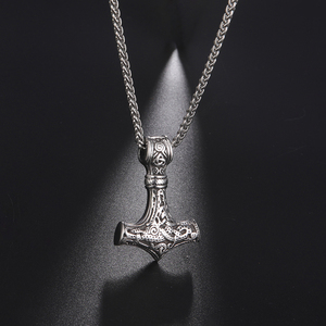 Viking Stainless Steel <strong>Hammer</strong> Men <strong>Necklace</strong> Mjolnir <strong>Thor</strong> <strong>Hammer</strong> Pendant <strong>Necklace</strong> Never Fade Talisman Amulet Jewelry for Men - Product Image 1