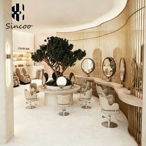 Luxury Stainless Steel Single Sided <b>Mirror</b> Round <b>Table</b> Barber Shop Hair <b>Mirror</b> for Perm and Dye Area Multi-faceted <b>Mirror</b> - Product Image 3