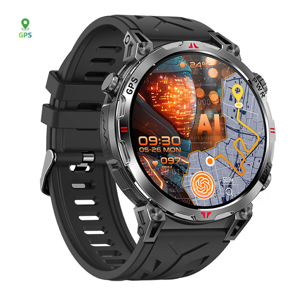 KC93 Smartwatch GPS 1.56Inch AMOLED ChatGPT Compass 30M Waterproof Outdoor Health Monitoring Smart Watch for Men 2025