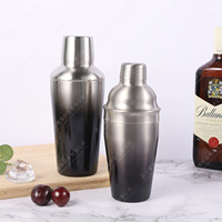 Ensemble de shakers à cocktails en acier inoxydable de 550 ml avec motif neige, couleur dégradée