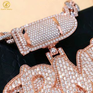 Benutzer definierte Vvs Moissan ite Letter Name Anhänger Hip Hop Style Iced Out Baguette Cut Diamant 925 Silber Initial Anhänger Feiner Schmuck - Product Image 2