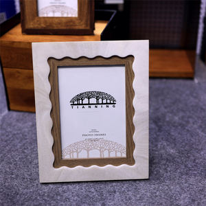 Placage de marbre naturel rustique patiné Surface semblable à la pierre Cadre <span class=keywords><strong>photo</strong></span> en bois de table <span class=keywords><strong>Effet</strong></span> de pierre en détresse classique Ondulé - Product Image 2