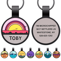 Colliers d'identification personnalisés de luxe pour chiens, en silicone durable, avec code QR gravé, motif imprimé, pendentif personnalisé pour la sécurité des chiens et des chats