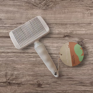 Logo personnalisé du fabricant Brosse de toilettage pour chiens de taille moyenne autonettoyante écologique en plastique TPR en acier inoxydable - Product Image 4