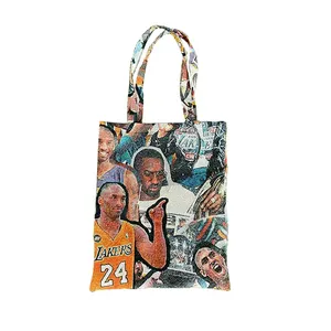 hot pick person image custom pattern tapestry cotton tote bag