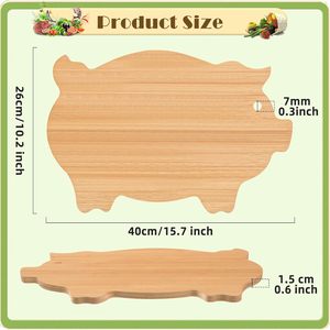 Tabla de cortar de madera con forma de jabalí, de doble cara, para servir frutas y queso - Product Image 3
