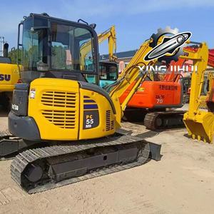 Excavadora usada Komatsu 55-2, de segunda mano, marca original japonesa, 5 toneladas, excavadora pequeña con orugas de goma, excavadoras pequeñas - Product Image 5