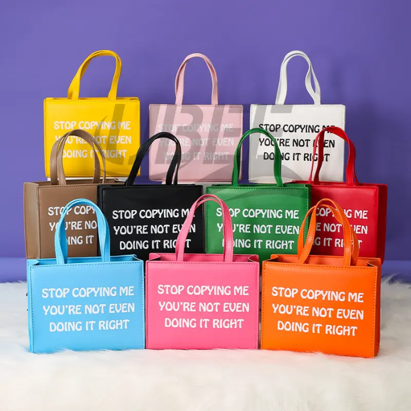 High Quality Square Solid Color Leather Summer Designer Handbag Custom Tote Bags Women's Tote Bags Custom Purses and Handbags