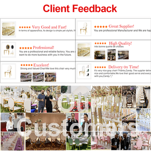 Silla de Lujo para Eventos y Bodas, Moderna, de Acero Inoxidable Dorado, Apilable, para Banquetes de Boda Blancos - Product Image 5