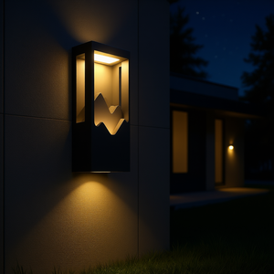 Lámpara de Pared LED Moderna para Exteriores, Diseño Cúbico de 26 Pulgadas, Aleación de Aluminio, Luz Blanca Cálida, Iluminación de Jardín - Product Image 2