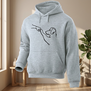 Sudadera con Capucha para Hombre, de Forro Polar Sólido y Transpirable, con Estampado de Perro Dibujado a Mano, Corte Regular Informal, Diseño con Bolsillo Frontal, Ropa de Invierno - Product Image 3