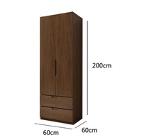 Armoire de rangement et penderie en bois de style nordique américain au design épuré pour chambre à coucher