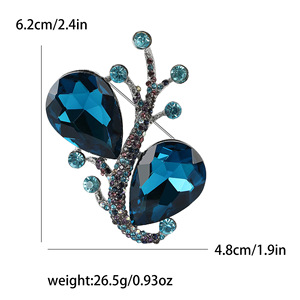 Broche en alliage de cristal et de verre pour femme, accessoires vestimentaires tendance, broche diamantée, corsage - Product Image 2