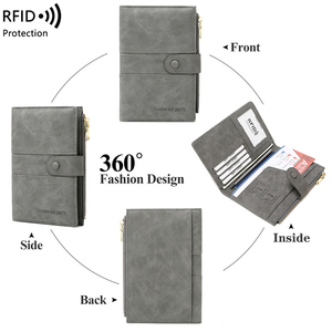 Hộ chiếu và chủ thẻ cho phụ nữ RFID chặn thẻ trường hợp Slim Travel Wallet thay đổi PURSE với vaccine khe cắm thẻ nhớ - Product Image 4