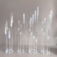 Cheminées en tube acrylique modernes, bougeoirs en cristal à longue tige, centres de table de mariage pour les occasions de Noël