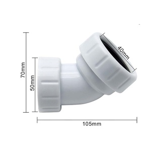 40 MM Straight Kitchen Pipe Coupling for 135 Degree Pipe Connector 40mm Pipe Adapter Waste Compression 135 Degree Connector - Product Image 3