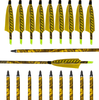 12 flèches de tir à l'arc vertes fluorescentes en fibre de carbone avec pointes remplaçables pour arc composé et arc classique, pour la chasse et l'entraînement