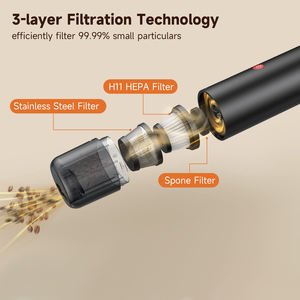 Aspiradora de Mano Inalámbrica de 2 Velocidades, Recargable, Mini Aspiradora para Auto con Luz LED/SOS - Product Image 3