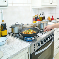 Cuisinière et four encastrés à gaz 5 brûleurs (acier inoxydable) pour usage commercial