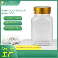 Flacon de dosage pour compléments alimentaires et médicaments, conteneur carré en PET pour capsules, pilules, comprimés, avec couvercle hermétique, 120 cc, transparent