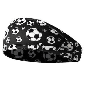ربطة رأس رياضية مرنة وعريضة من بارتمينت، مطبوعة بتصميم كرة القدم، مناسبة لليوجا والجري، يمكن استخدامها كربطة شعر أو حجاب أو عصابة رأس لامتصاص العرق. - Product Image 5