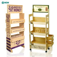 Support d'affichage de produits en bois sur mesure pour magasin, présentoir de produits personnalisé, unité d'affichage de marque sur pied pour la vente au détail