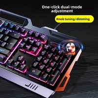 Ensemble clavier, souris et casque en métal rétroéclairé Silver Carving V2G5 3200 DPI, trois pièces, filaire USB, accessoires de jeu pour ordinateur