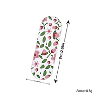 Lime à ongles double face texturée imprimée de 6 cm, outil portable coloré pour le soin des ongles artificiels et la manucure