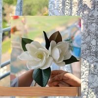 Fleur de Magnolia Artificielle Haut de Gamme à Toucher Réel - Style Moderne et Écologique pour la Décoration de Noël et du Nouvel An