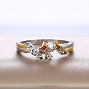 Anello alla Moda Hip Hop con Zirconi per Bambini, Gioiello Religioso con Gemma, Incastonatura a Griffe, Placcatura in Ottone, Vari Animali e Numeri - Product Image 1