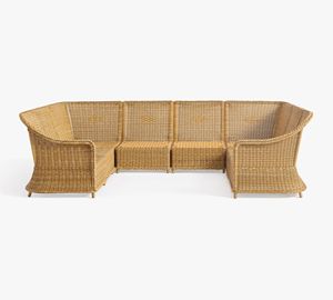 U-Shaped <b>8</b>-<b>Piece</b> Outdoor Sectional Luxury Customize Garden <b>Patio</b> Lounging Rattan Furniture - Product Image 4